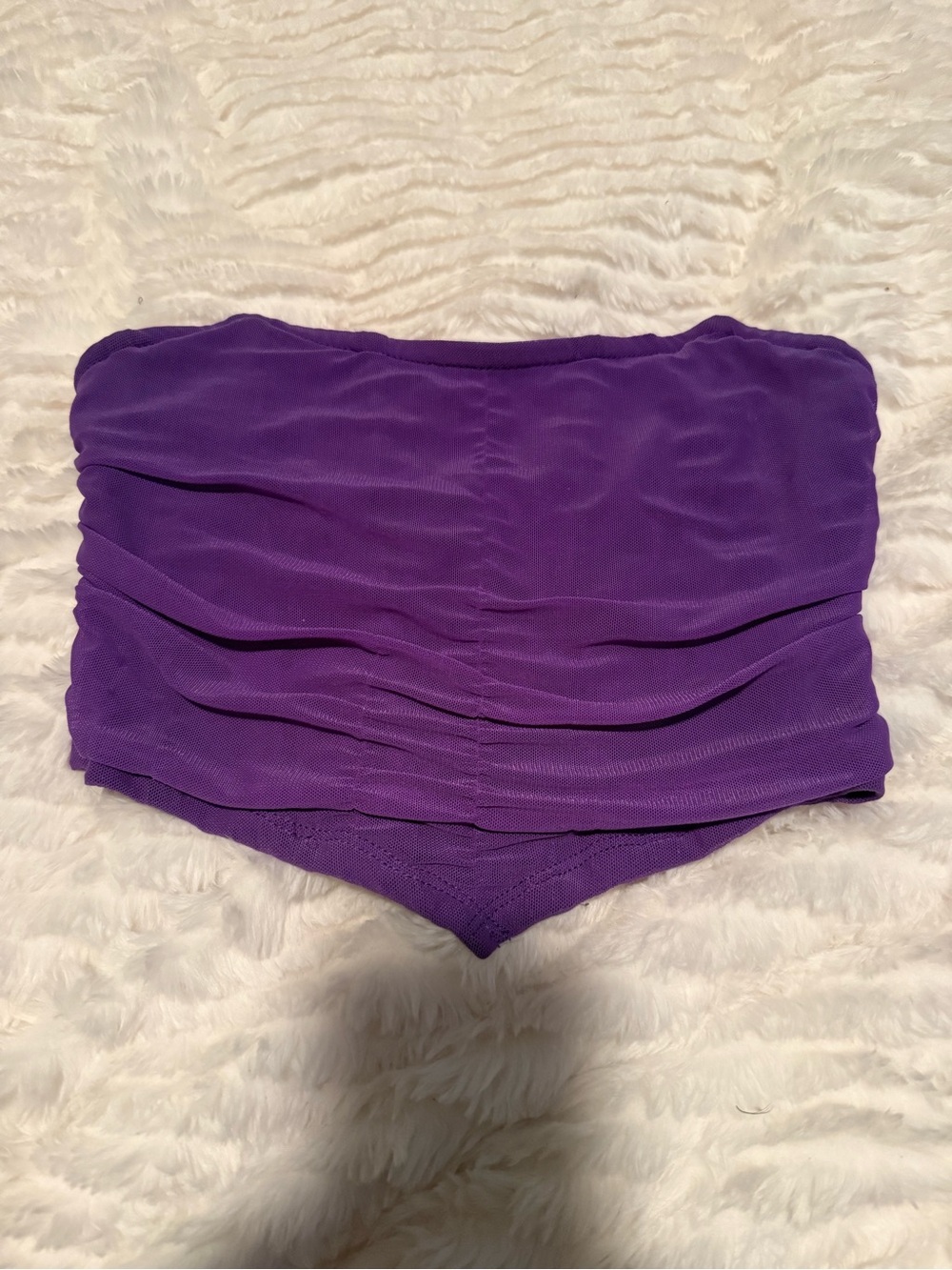 SHEIN Purple Ruched Mesh Tube Top